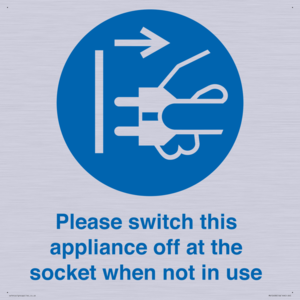 Please switch this appliance off at the socket when not in use